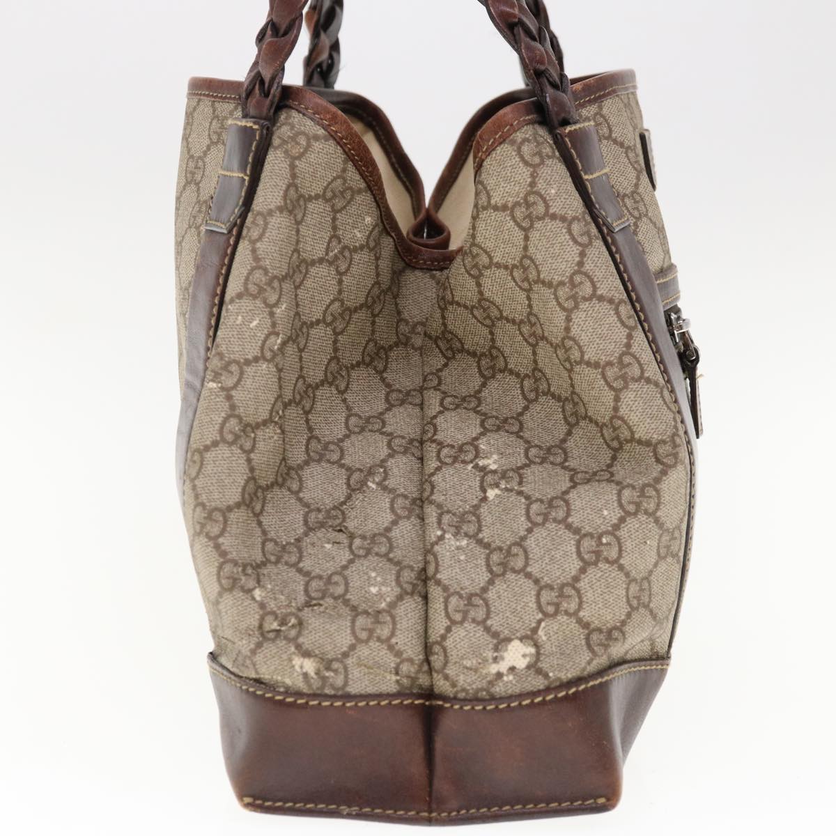 GUCCI GG Supreme Hand Bag PVC Leather Beige  ac2607