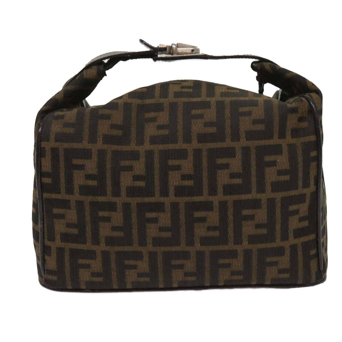 Luxury FendiZucca Canvas Hand Bag Black Brownac2608
