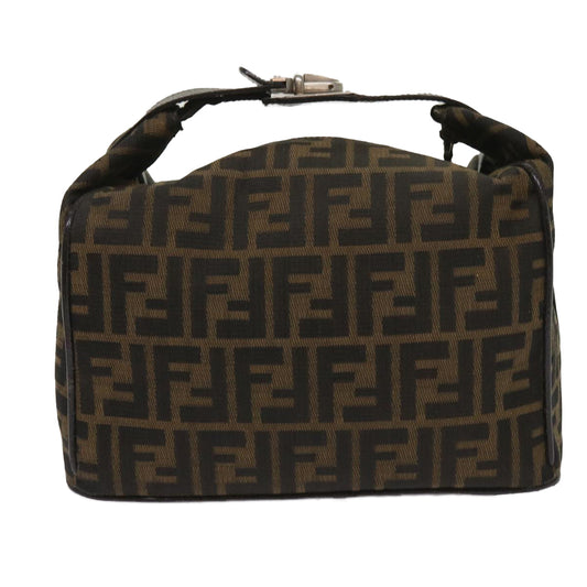 Luxury FendiZucca Canvas Hand Bag Black Brownac2608