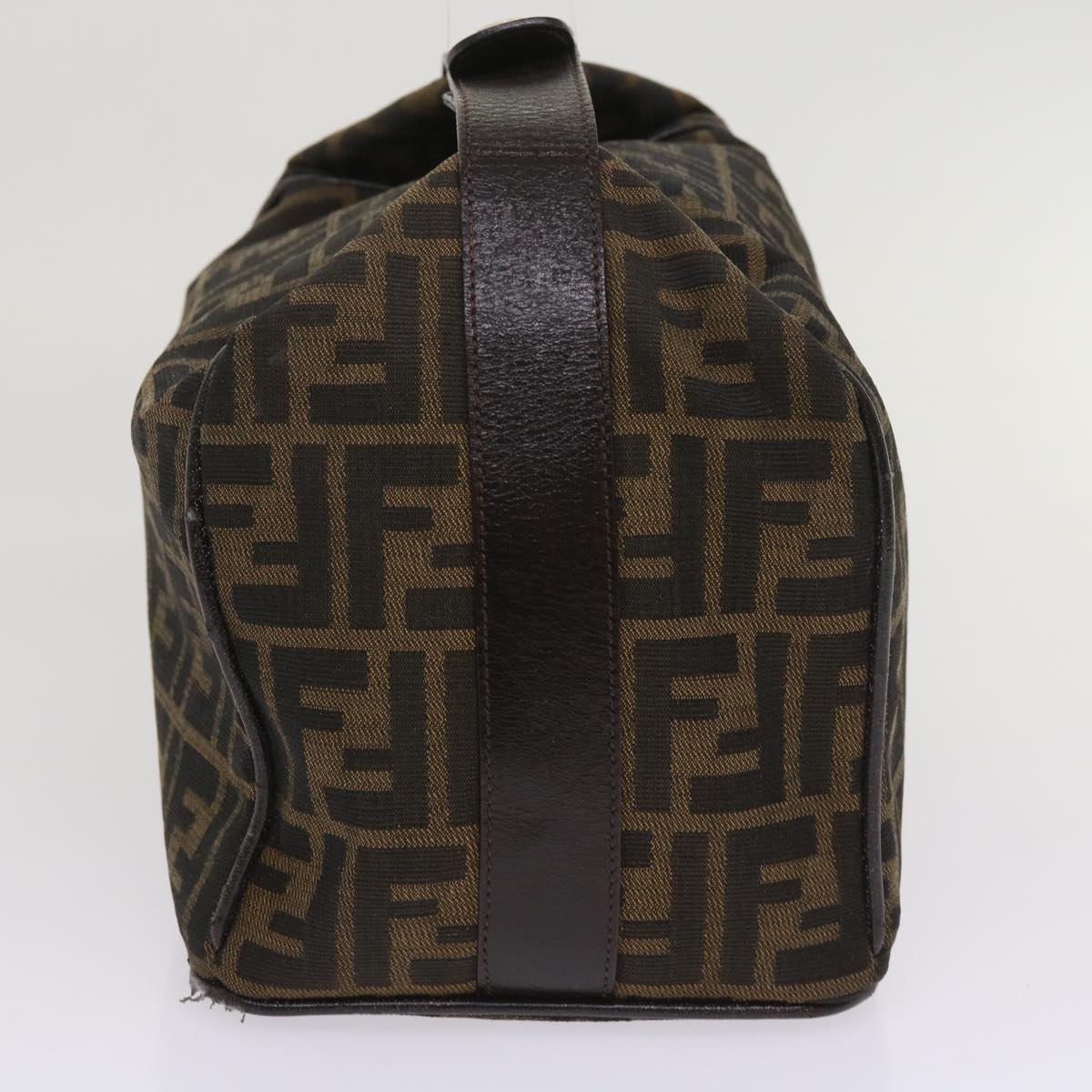 Luxury FendiZucca Canvas Hand Bag Black Brownac2608