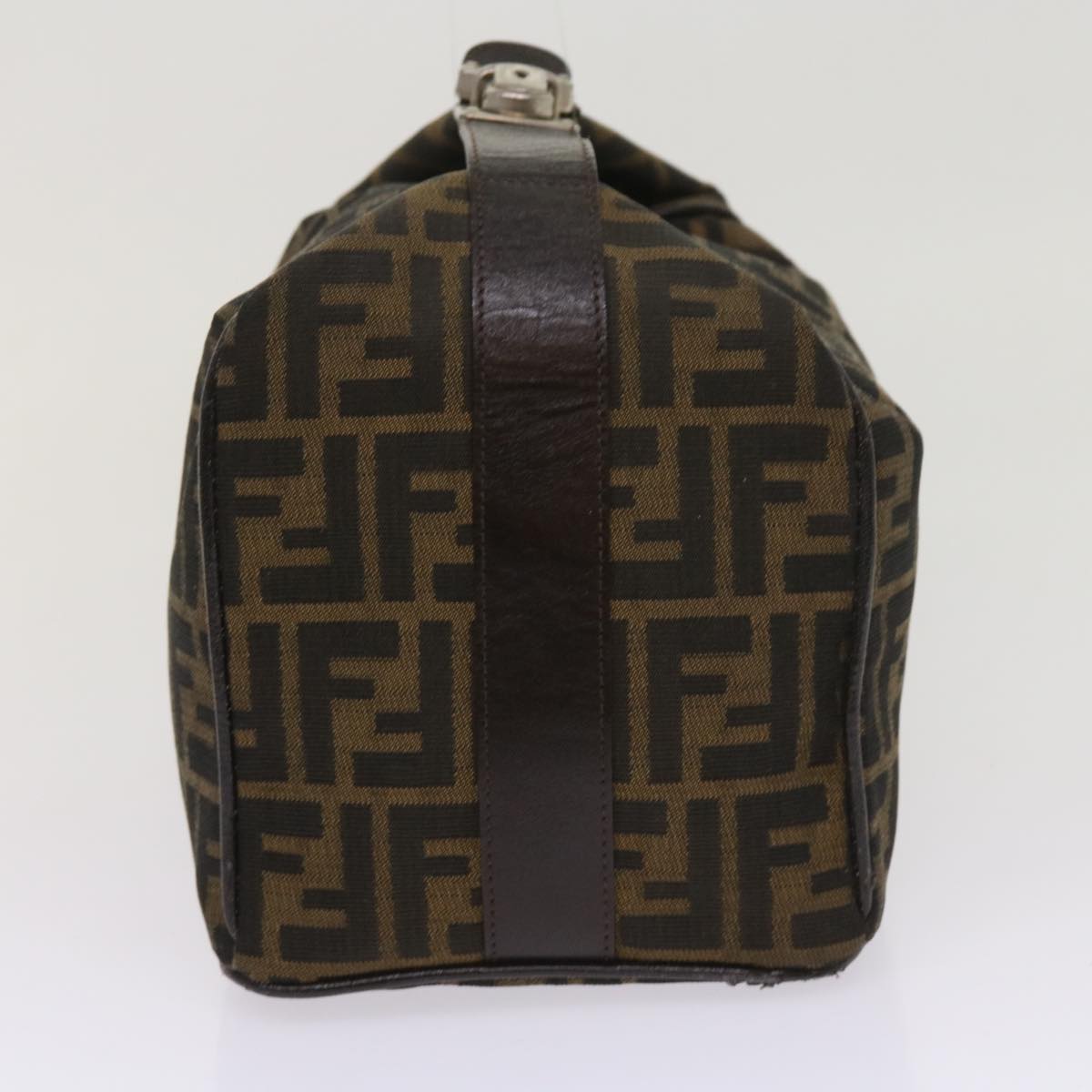 Luxury FendiZucca Canvas Hand Bag Black Brownac2608