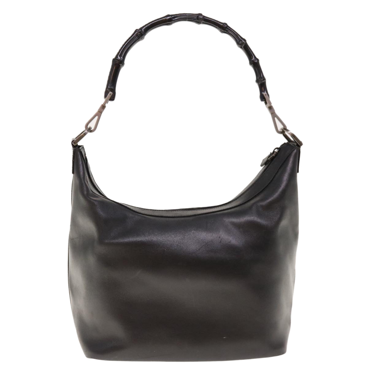 GUCCI Bamboo Hand Bag Leather Black 000 0531 3444  ac2613