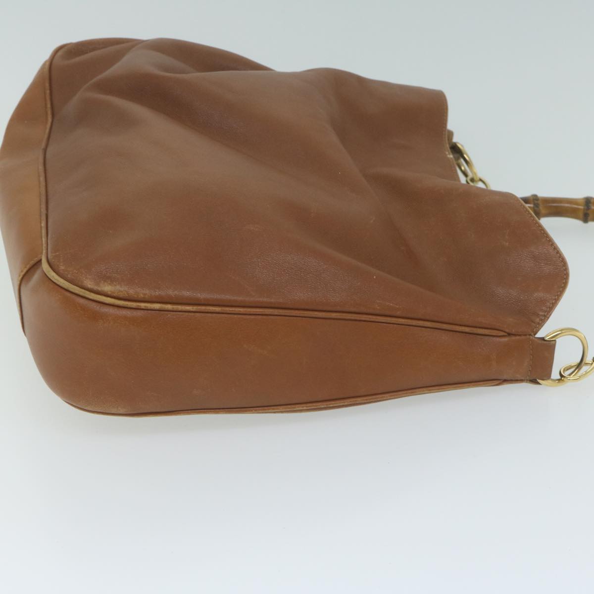 GUCCI Bamboo Shoulder Bag Leather 2way Brown 001 1781 1577  ac2629