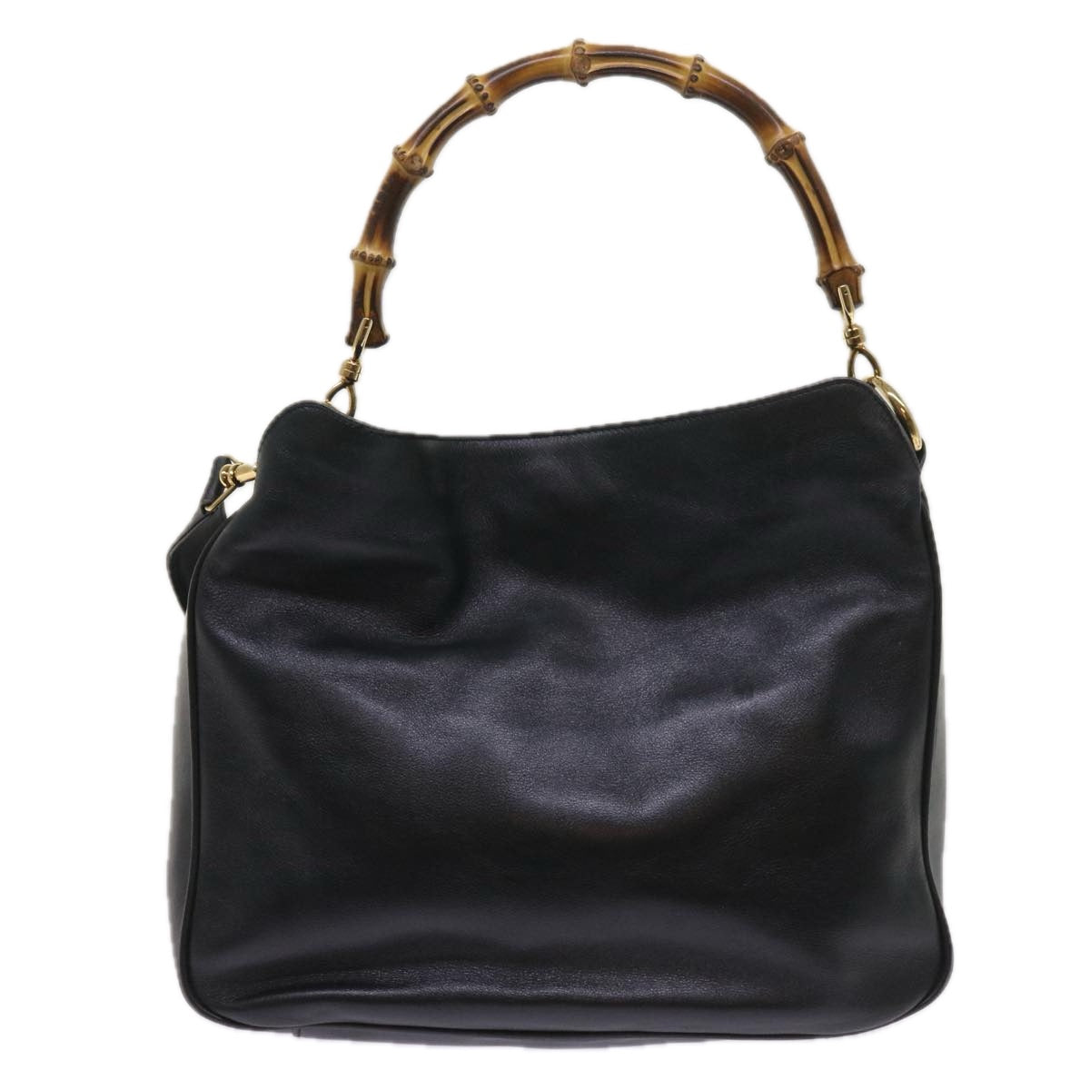 GUCCI Bamboo Shoulder Bag Leather 2way Black 001 0156 1638  ac2630