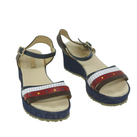 Luxury FendiZucchino Canvas High Heels Blueac2677