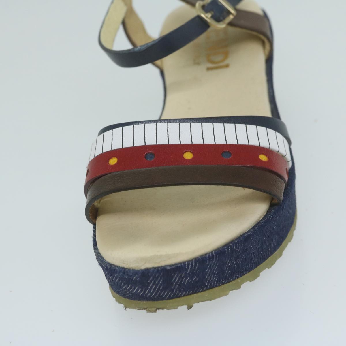 Luxury FendiZucchino Canvas High Heels Blueac2677