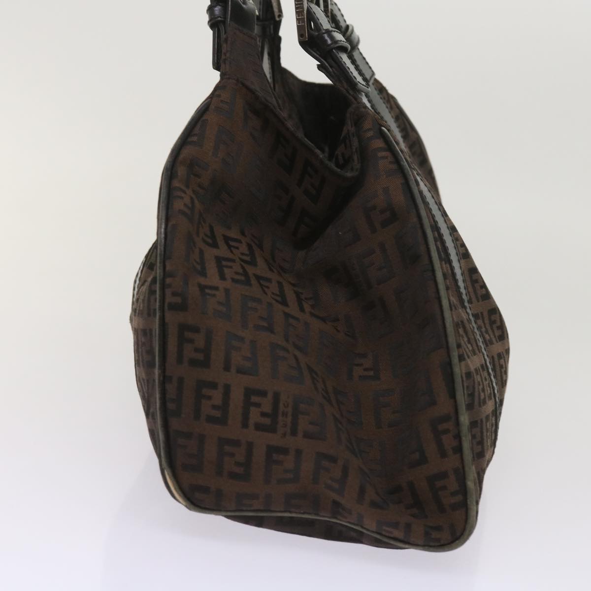 Luxury FendiZucchino Canvas Shoulder Bag Brownac2712