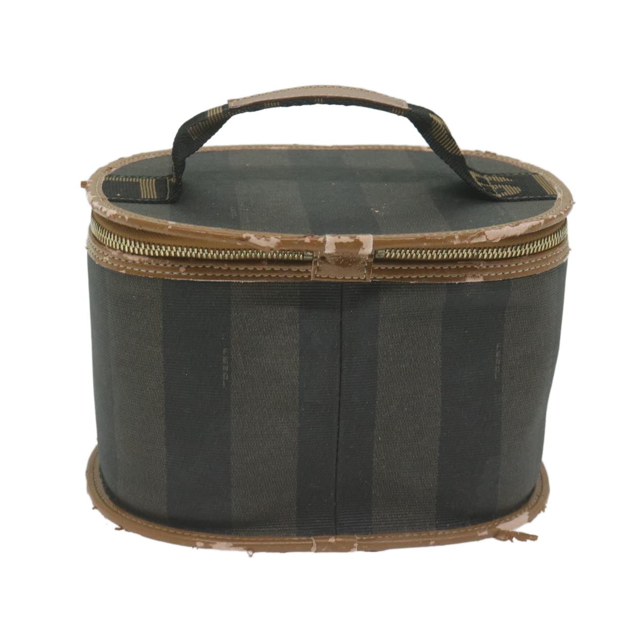 Luxury FendiPecan Canvas Vanity Cosmetic Pouch Black Brownac2740