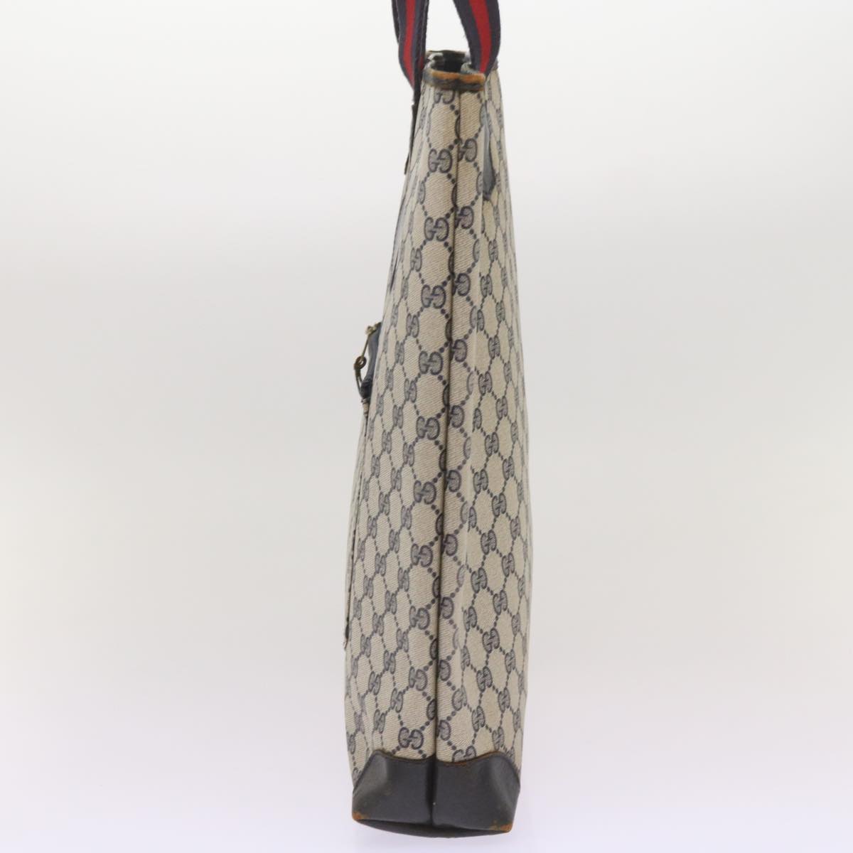 GUCCI GG Supreme Sherry Line Tote Bag PVC Leather Red Navy 010 378  ac2770