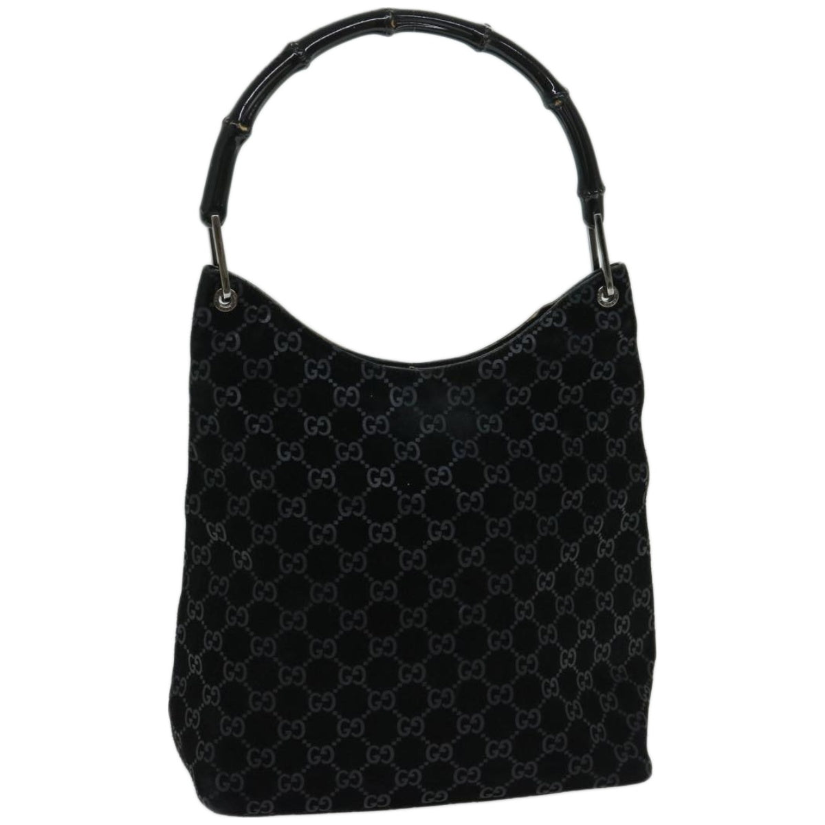 GUCCI Bamboo GG Canvas Hand Bag Black 001 3006  ac2776