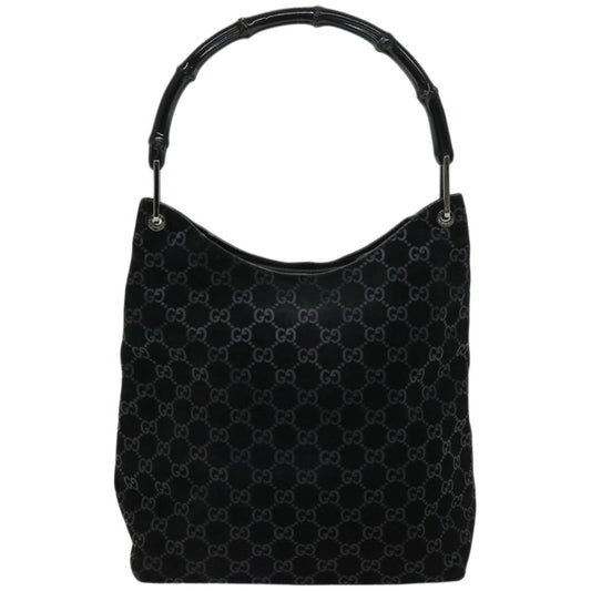 GUCCI Bamboo GG Canvas Hand Bag Black 001 3006  ac2776