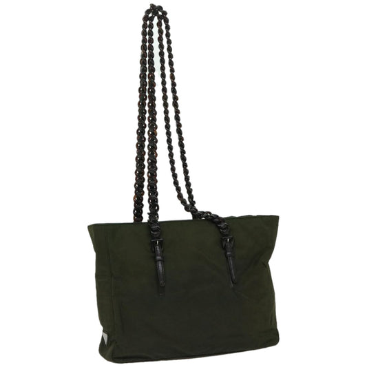 Luxury PradaChain Shoulder Bag Nylon Green ac2783