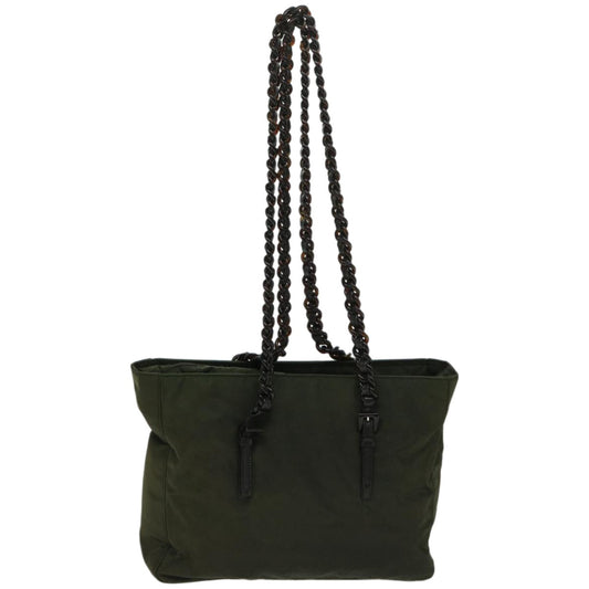 Luxury PradaChain Shoulder Bag Nylon Green ac2783
