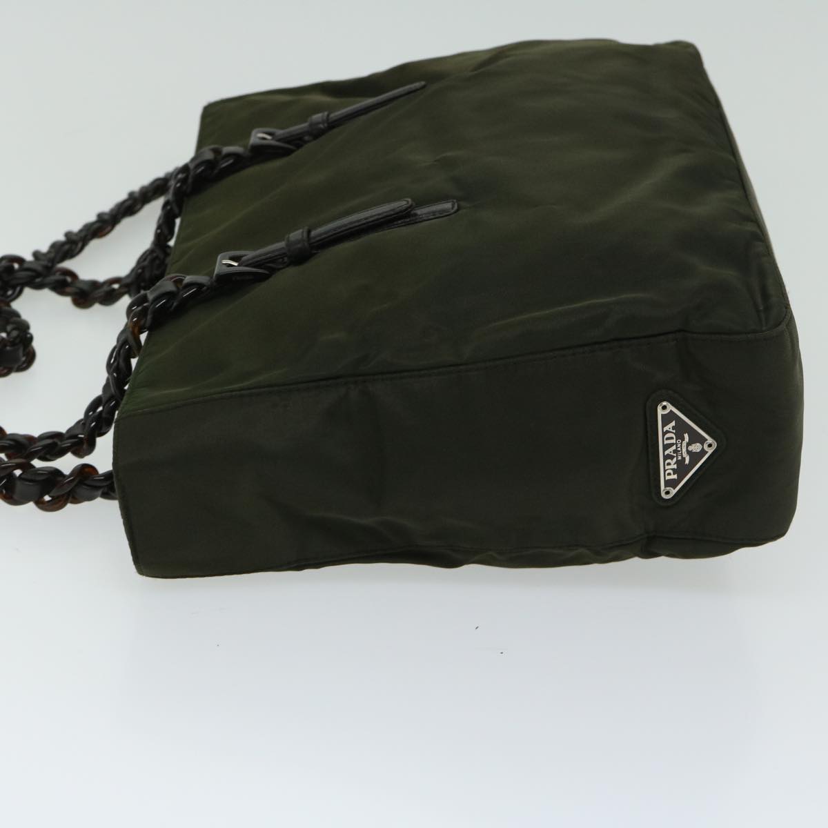 Luxury PradaChain Shoulder Bag Nylon Green ac2783