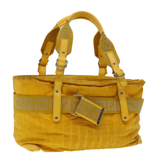 Luxury FendiZucca Canvas Hand Bag Yellowac2820