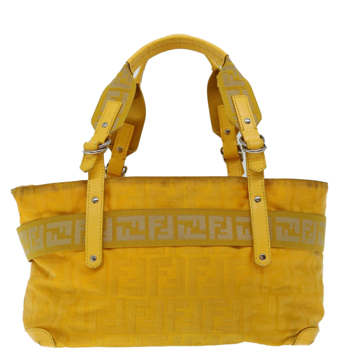 Luxury FendiZucca Canvas Hand Bag Yellowac2820