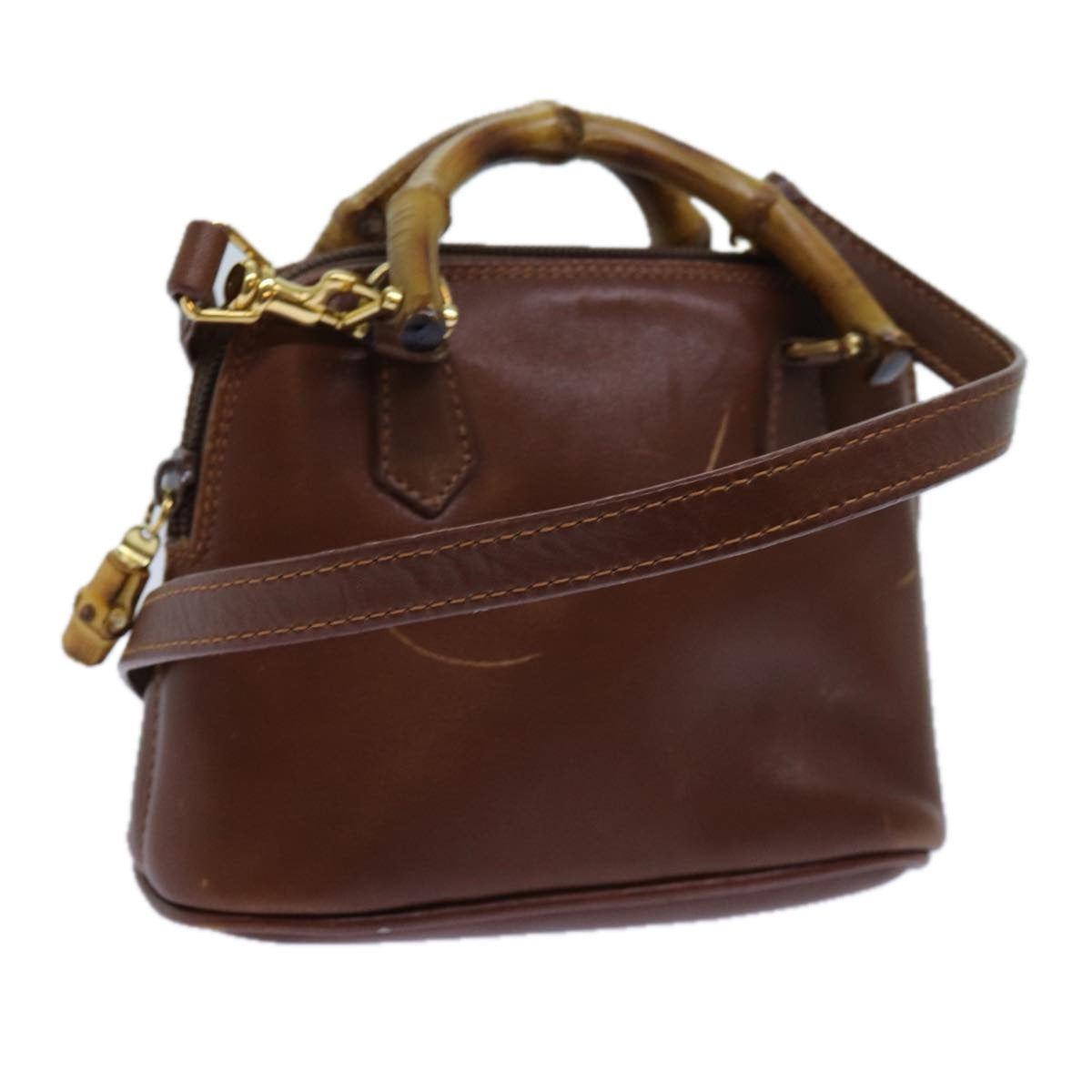 Luxury Gucci Trending 2025 Bamboo Hand Bag Leather 2way Brown  ac2848