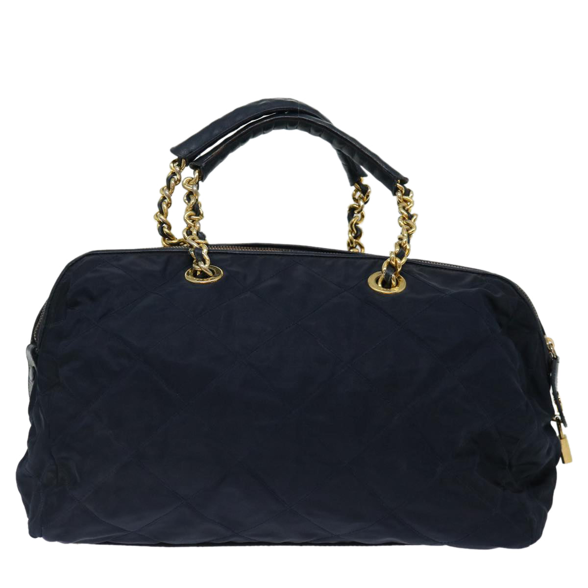 Luxury PradaQuilted Hand Bag Nylon Navy ac2871
