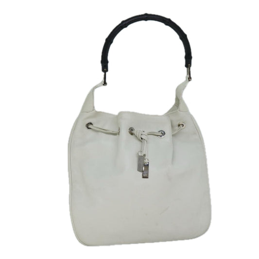 Luxury Gucci Trending 2025 Bamboo Shoulder Bag Leather White 001 4033 002058  ac2963