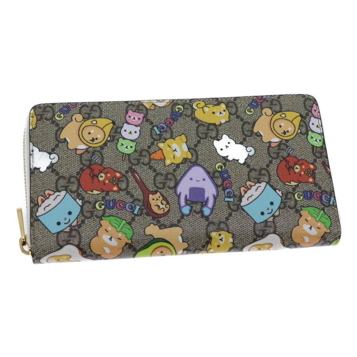 Luxury Gucci Trending 2025 GG Supreme Animal Long Wallet PVC Beige 736772  ac2977A