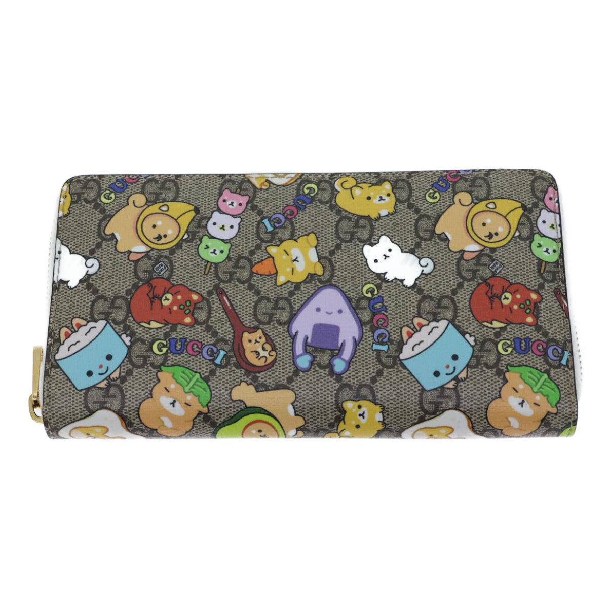 Luxury Gucci Trending 2025 GG Supreme Animal Long Wallet PVC Beige 736772  ac2977A