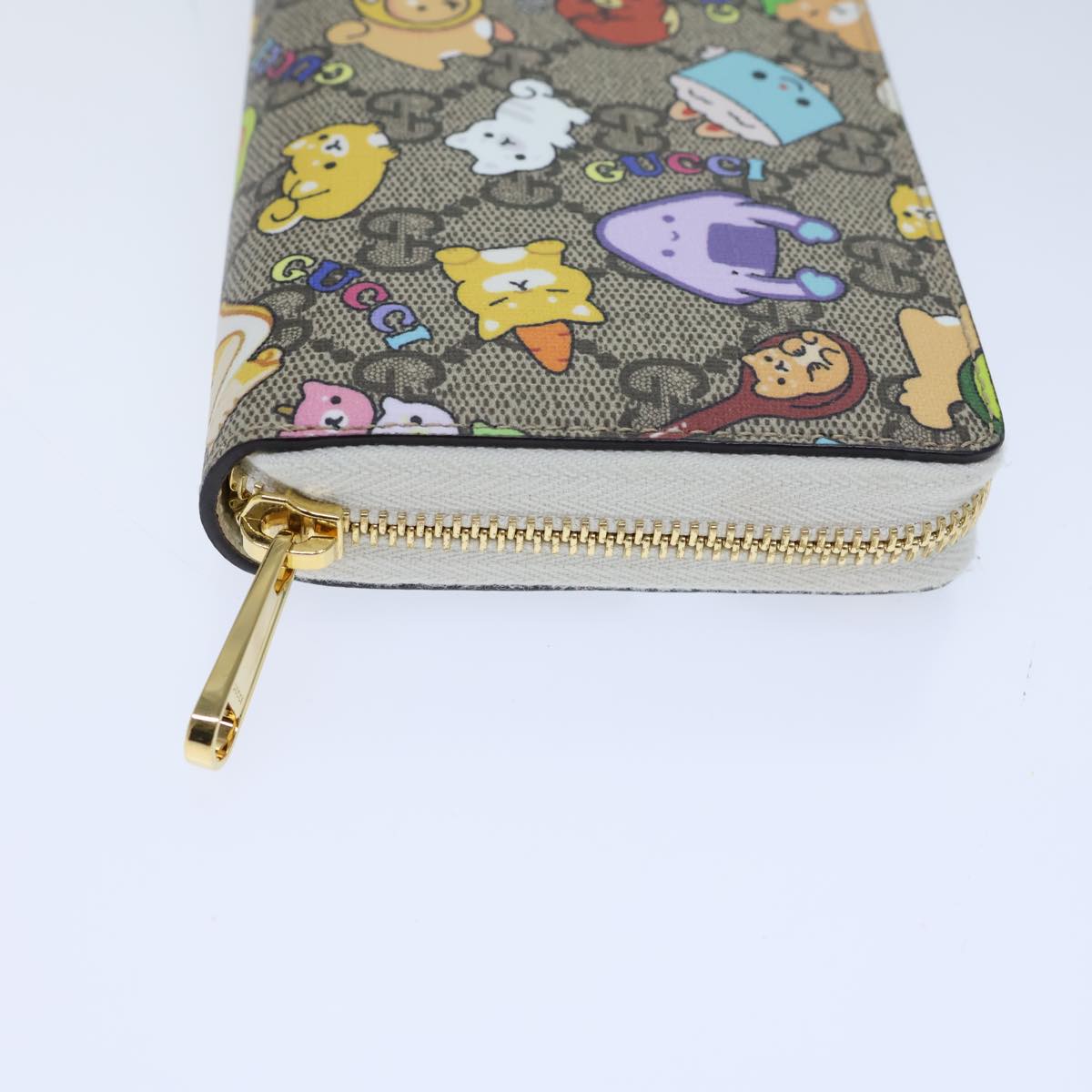Luxury Gucci Trending 2025 GG Supreme Animal Long Wallet PVC Beige 736772  ac2977A