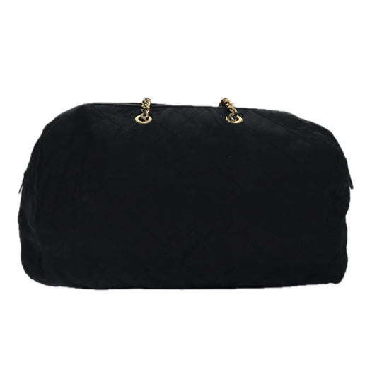 Luxury PradaChain Boston Bag Nylon Black ac3064