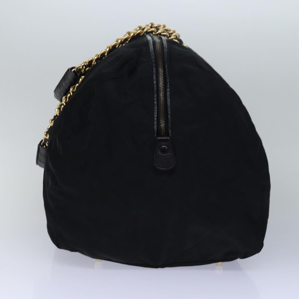 Luxury PradaChain Boston Bag Nylon Black ac3064