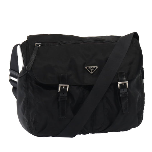 Luxury Prada Shoulder Bag Nylon Black Silver  ac3168