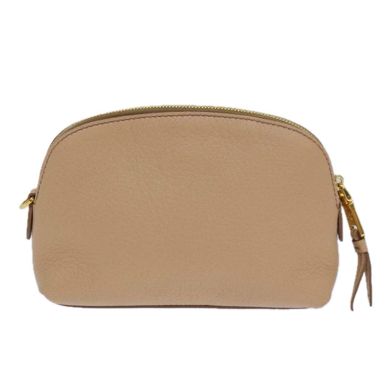 Luxury Prada Pouch Leather Beige Gold  ac3176