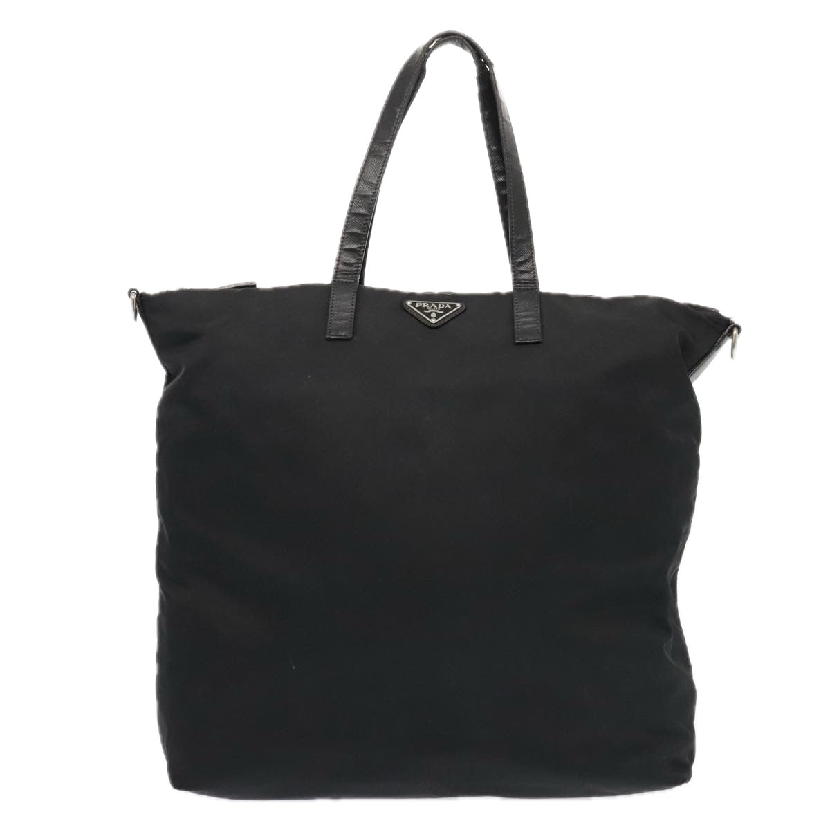 Luxury Prada Tote Bag Nylon 2way Black Silver  ac3218