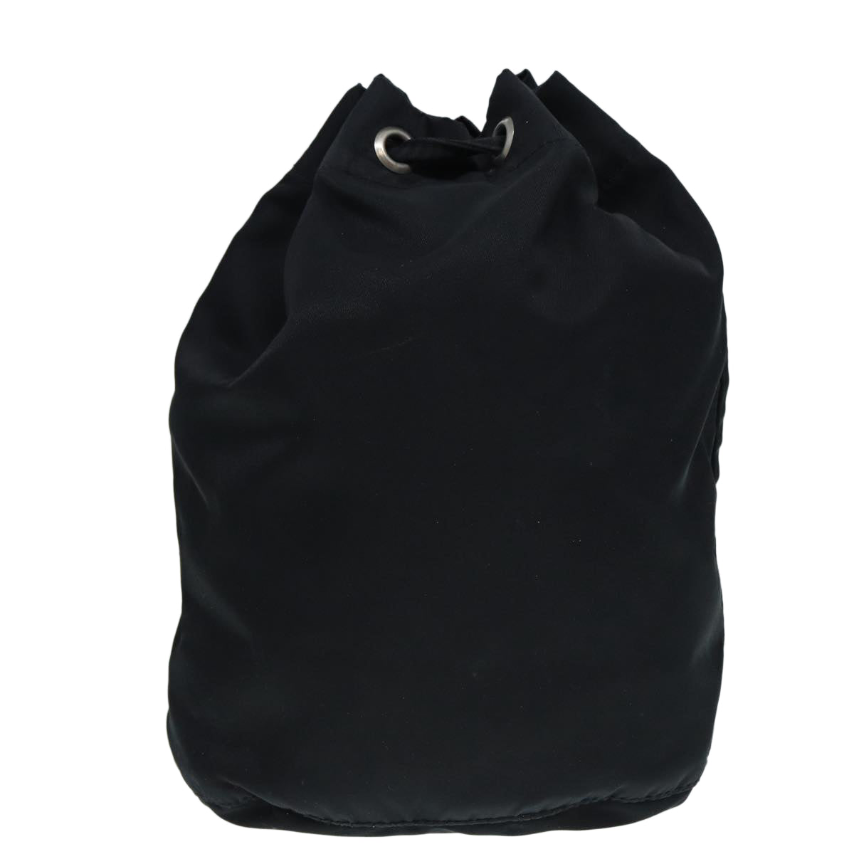 Luxury Prada Drawstring Pouch Nylon Black Silver  ac3236