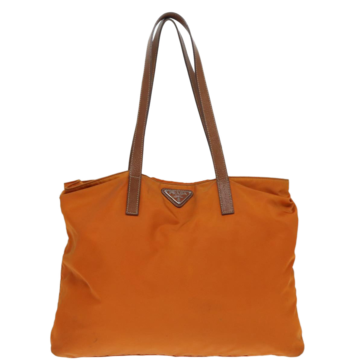 Luxury Prada Tote Bag Nylon Orange Silver  ac3237