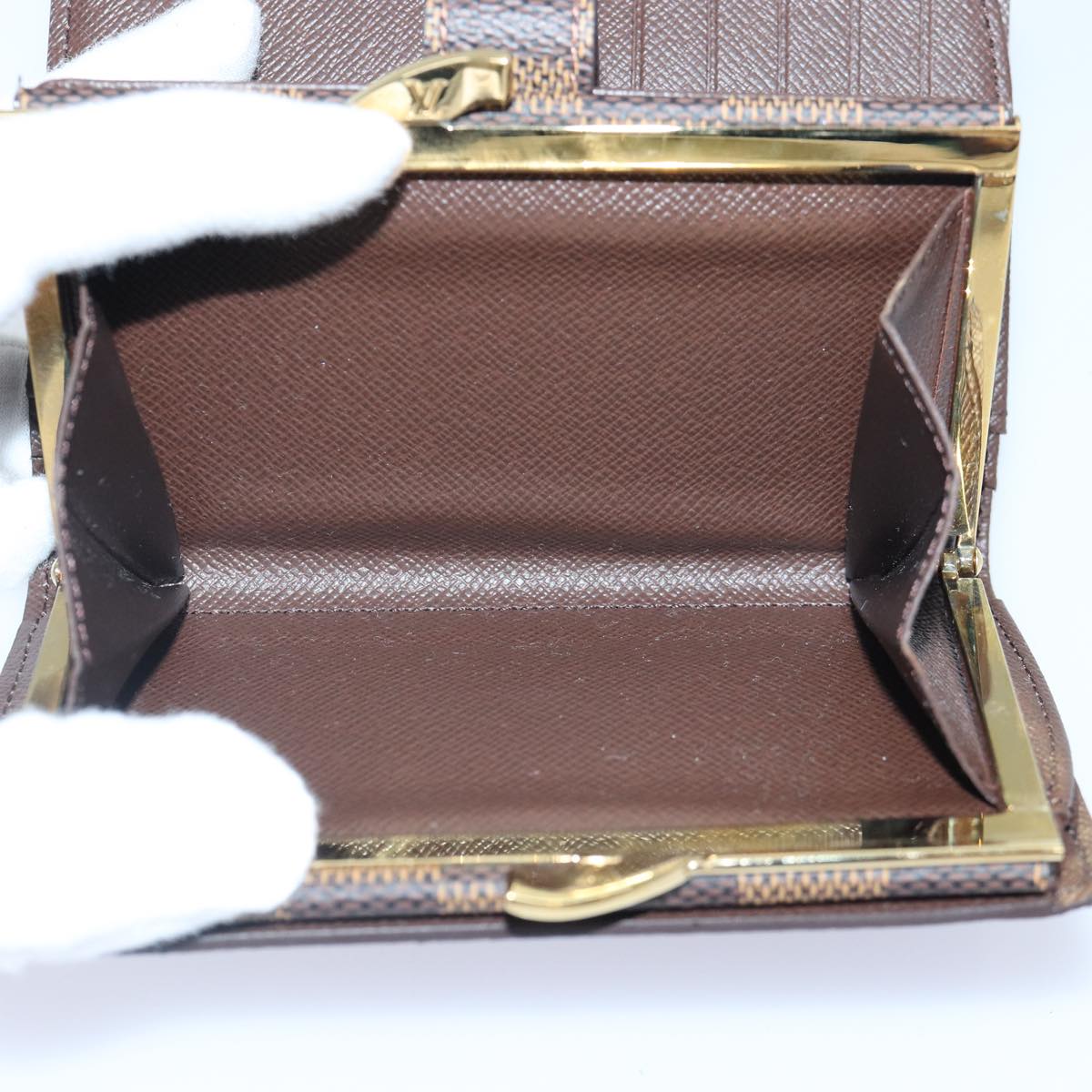 LOUIS VUITTON Damier Ebene Porte Monnaie Billets Viennois N61664 LV ac3246