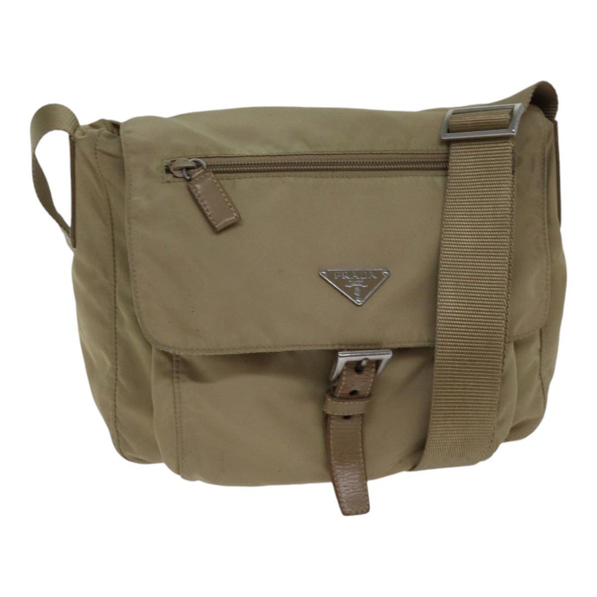 Luxury Prada Shoulder Bag Nylon Beige  ac3250