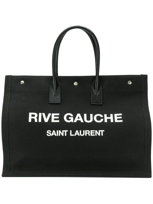 Luxury Saint Laurent Men's Rive Gauche Large Tote Bag in Black | 509415FAAVR Color 1070