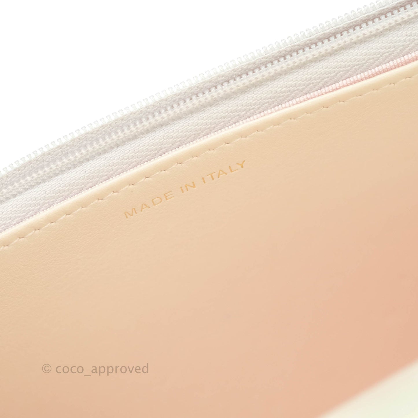 Chanel Quilted Wallet on Chain WOC Iridescent Ivory Light Gold Hardware