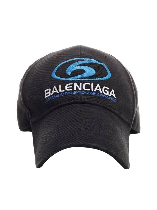 Luxury Balenciaga Embroided Logo Ball Cap Black