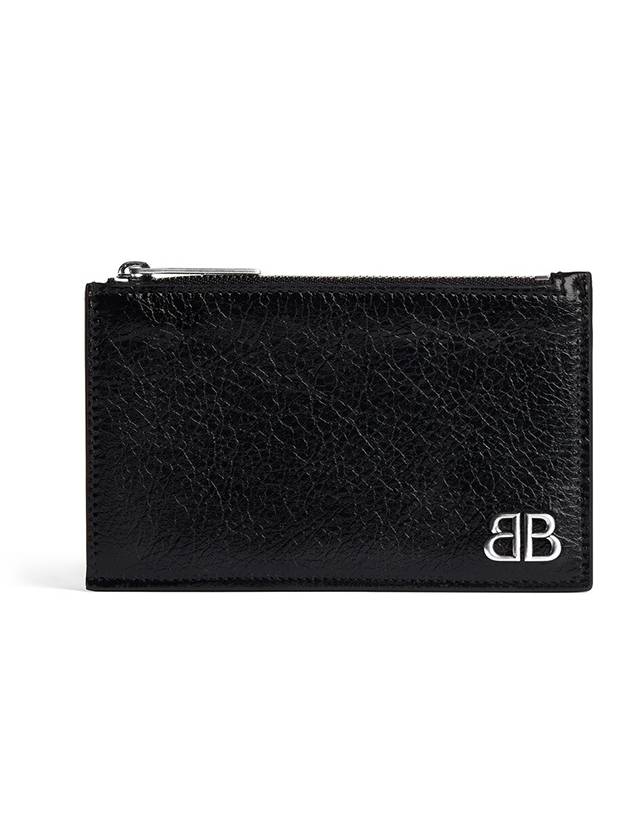Luxury Balenciaga Monaco Long Coin Card Wallet Black