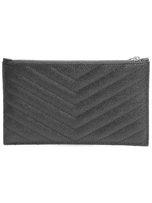 Luxury Saint Laurent Silver Hardware Matelasse Pouch Bag Grey