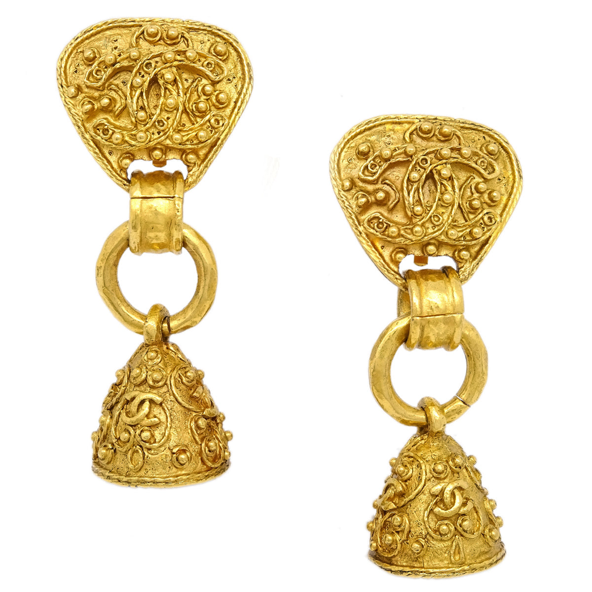 Luxury Chanel 1994 Filigree Earrings Clip-On Gold