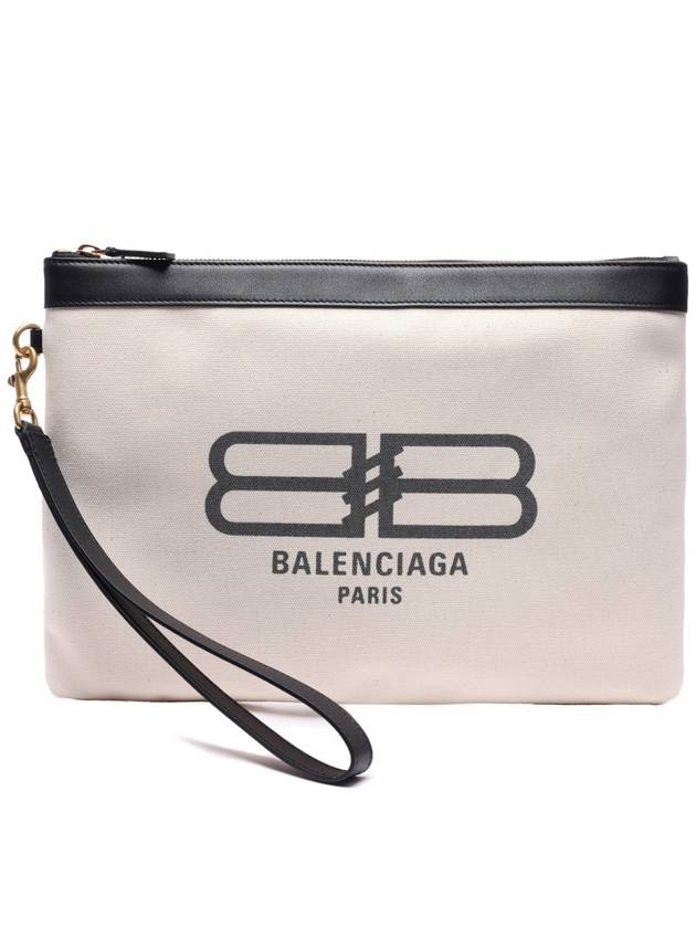Luxury Balenciaga Flat Jumbo Clutch Bag Ivory