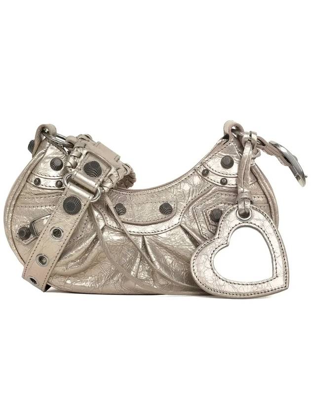 Luxury Balenciaga Metallic Le Cagol XS Lambskin Shoulder Bag Metallic Beige