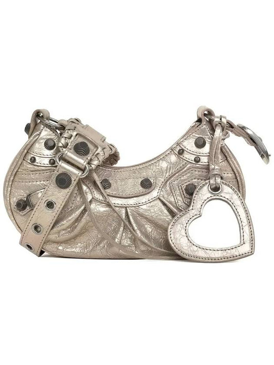 Luxury Balenciaga Metallic Le Cagol XS Lambskin Shoulder Bag Metallic Beige