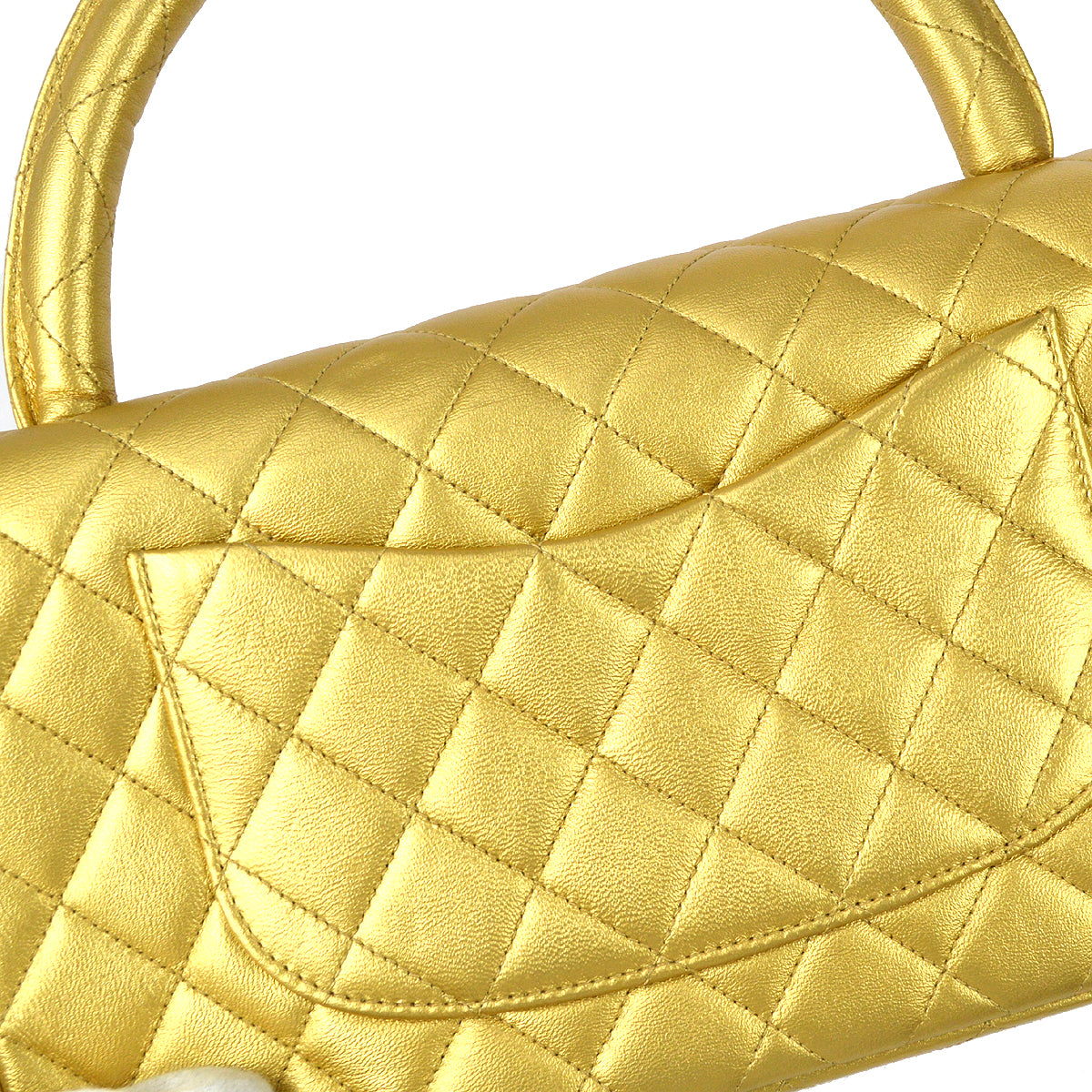 Luxury Chanel 1991-1994 Classic Flap Handbag Gold Lambskin