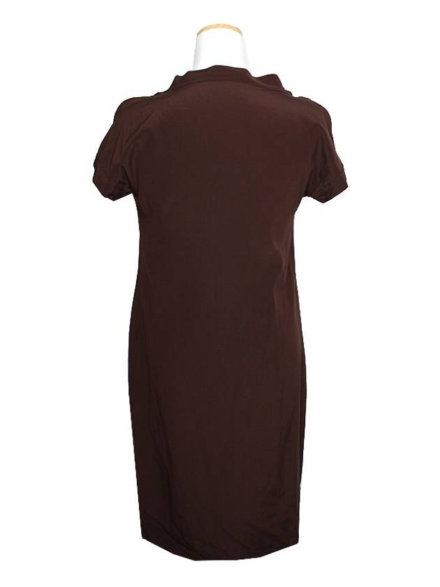 Luxury Gucci Trending 2025 Deep brown V neck silk dress 55