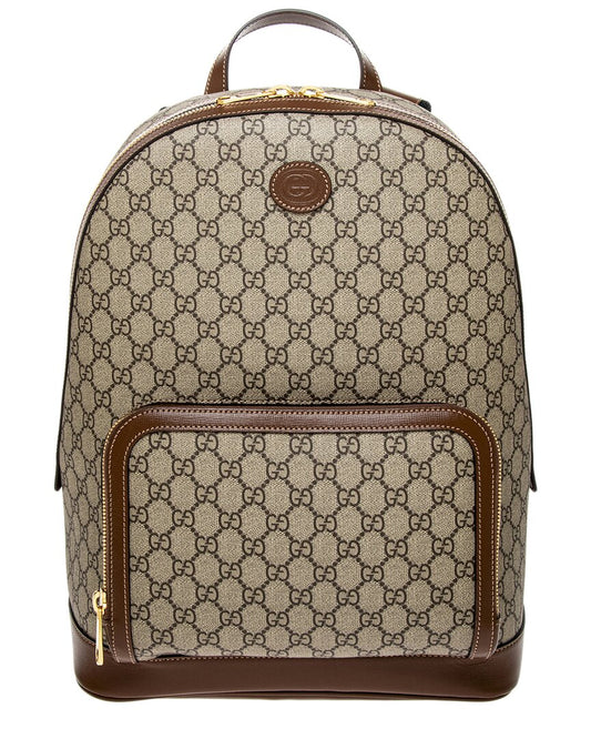 Luxury Gucci Trending 2025 Interlocking G Canvas & Leather Backpack