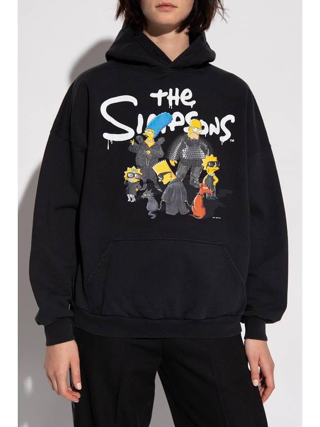 Luxury Balenciaga The Simpsons Printed Hoodie Black