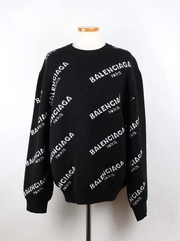 Luxury Balenciaga Paris multi logo knit XL