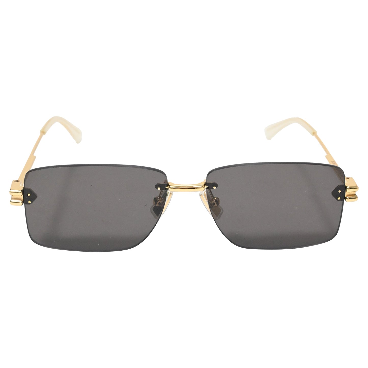 Luxury Bottega Veneta Frameless Sunglasses in Gold Metal